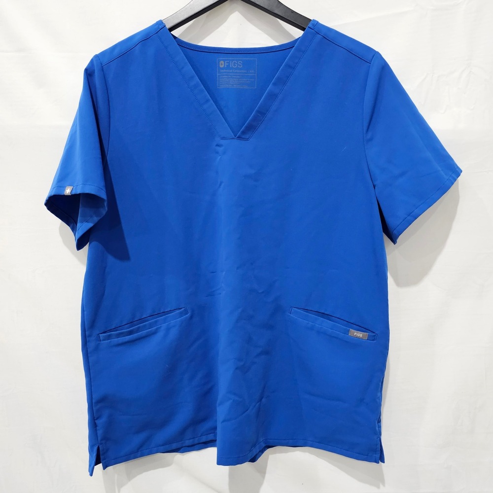 FIGS Size XXL 2XL Technical Collection Royal Blue V-Neck Scrub Top Pockets